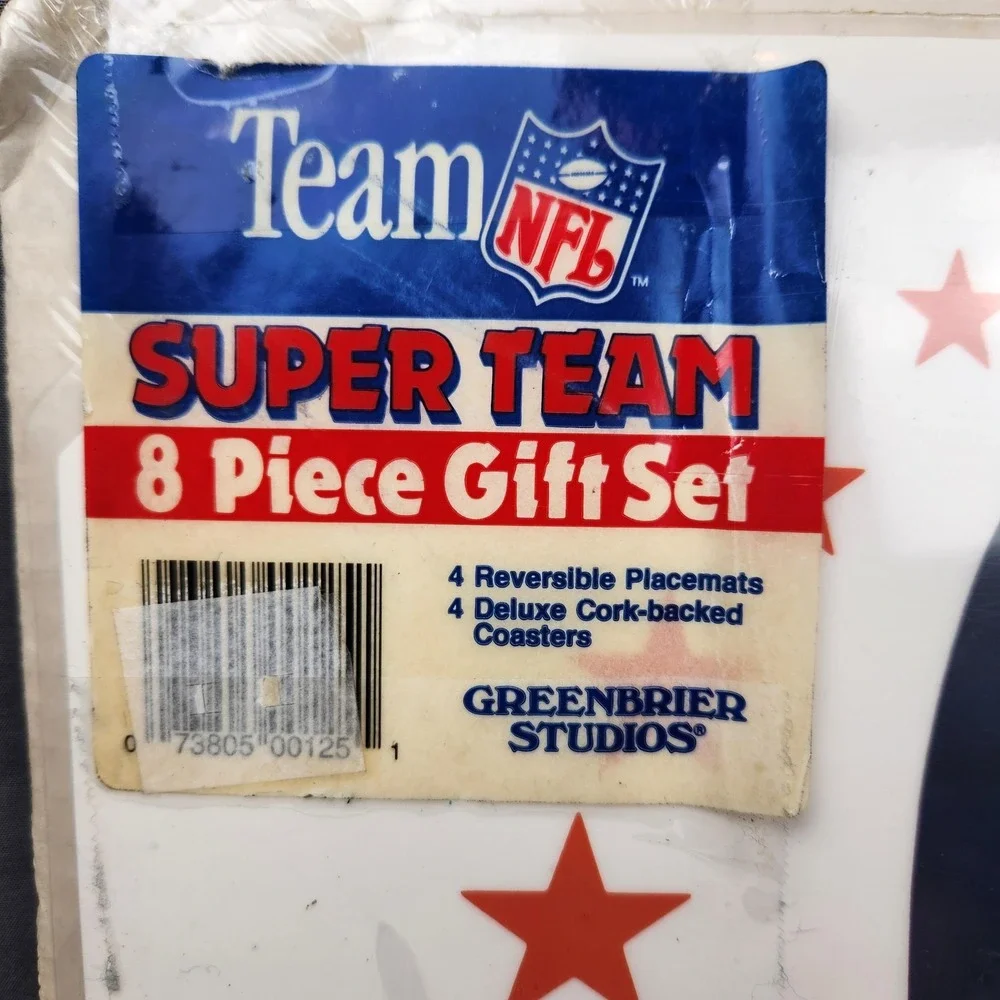Vintage Chicago Bears Placemats Coasters 8 Piece Gift‎ Set NFL Football USA 90s